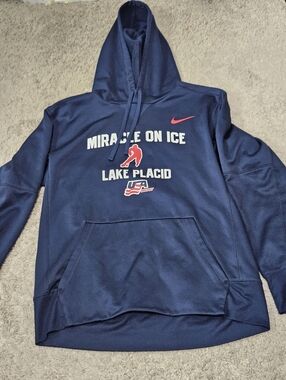 Nike Navy and Red 'Miracle on Ice' Olympics Lake Placid Hoodie